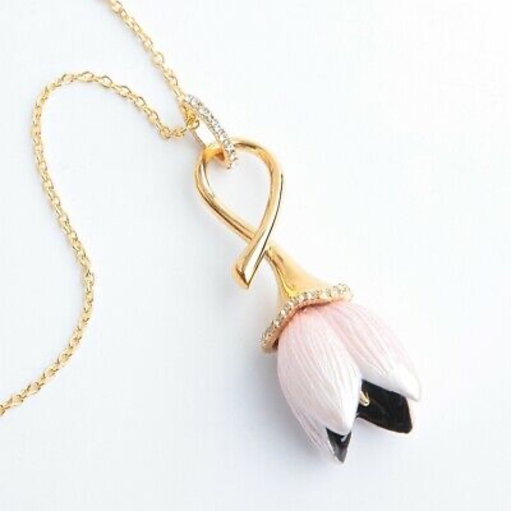 ALEXIS BITTAR • Pink Tulip Lucite Long Necklace - Picture 3 of 5